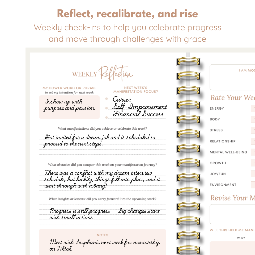 Manifestation Journal for Women and Men 2025 (Sage Green)
