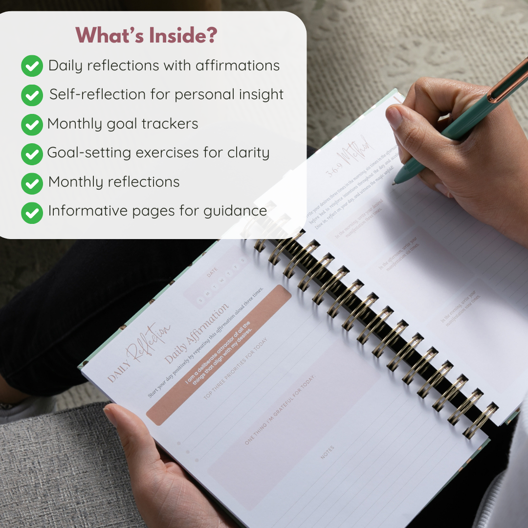 Manifestation Journal for Women and Men 2025 (Sage Green)