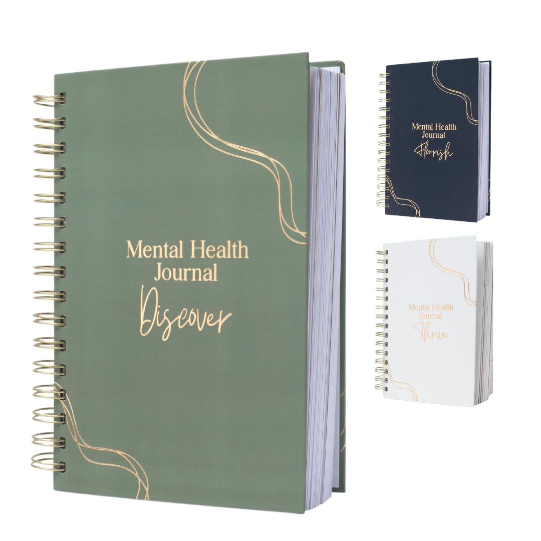 Ultimate Mental Health Journal Set – Discover, Flourish, and Thrive Journals for Growth, Healing, and Positivity