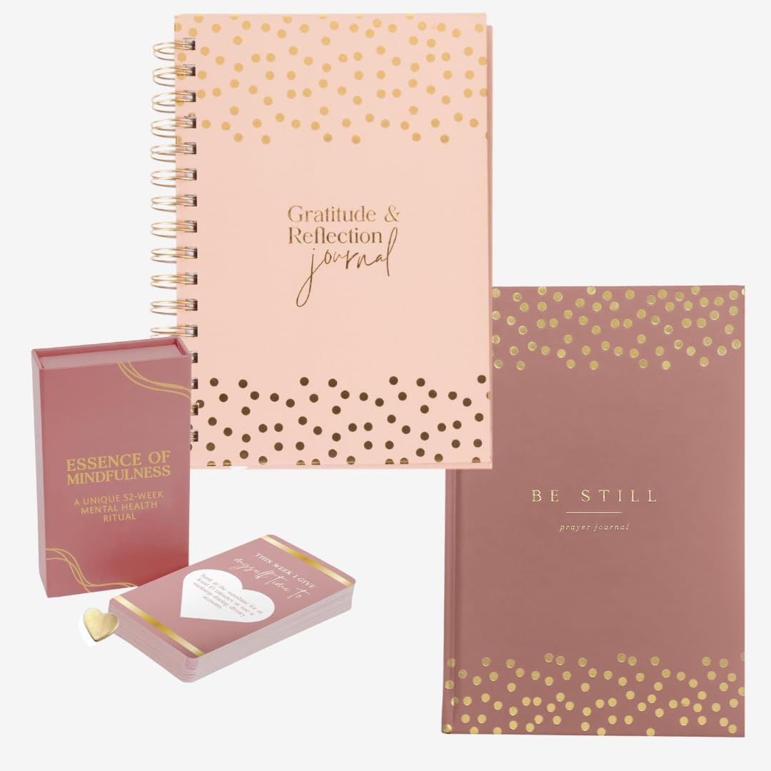 Pink Wellness Collection – Prayer Journal, Gratitude Journal, and Mental Health Scratch Cards