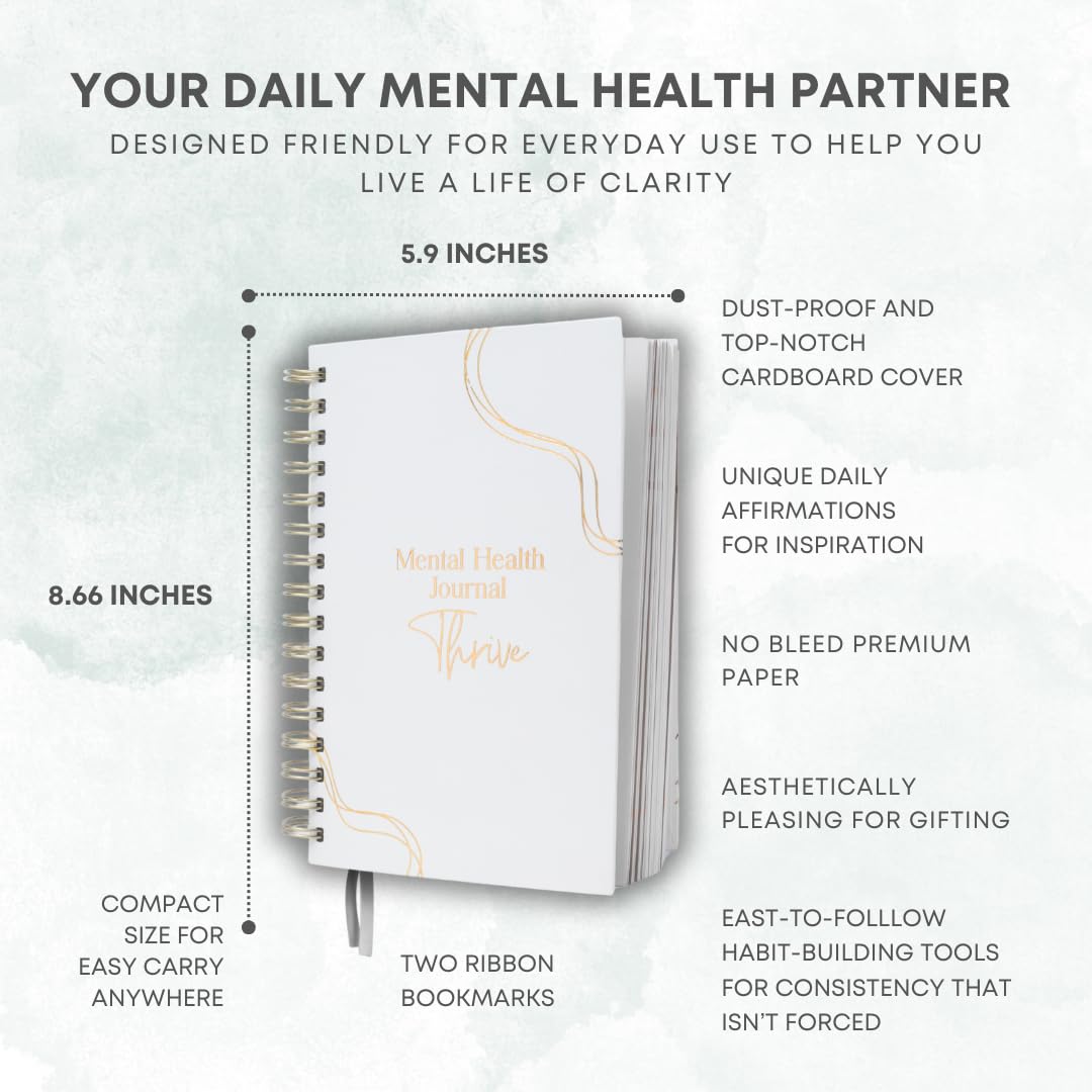 Ultimate Mental Health Journal Set – Discover, Flourish, and Thrive Journals for Growth, Healing, and Positivity