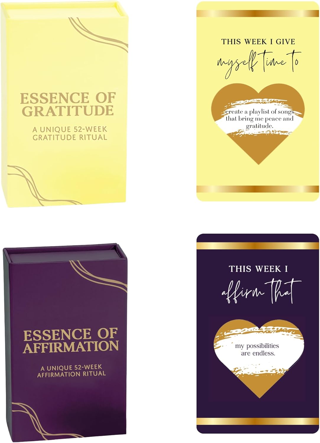 2-in-1 Self-Care Bundle | Affirmation & Gratitude Scratch Cards | 52-Week Positivity Kit for Motivation & Mindful Living