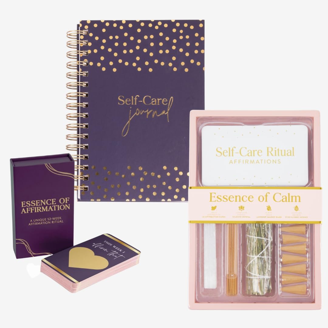 Plum Self-Care Essentials – Self-Care Journal, Self-Care Box, and Affirmation Scratch Cards for Positive Habits