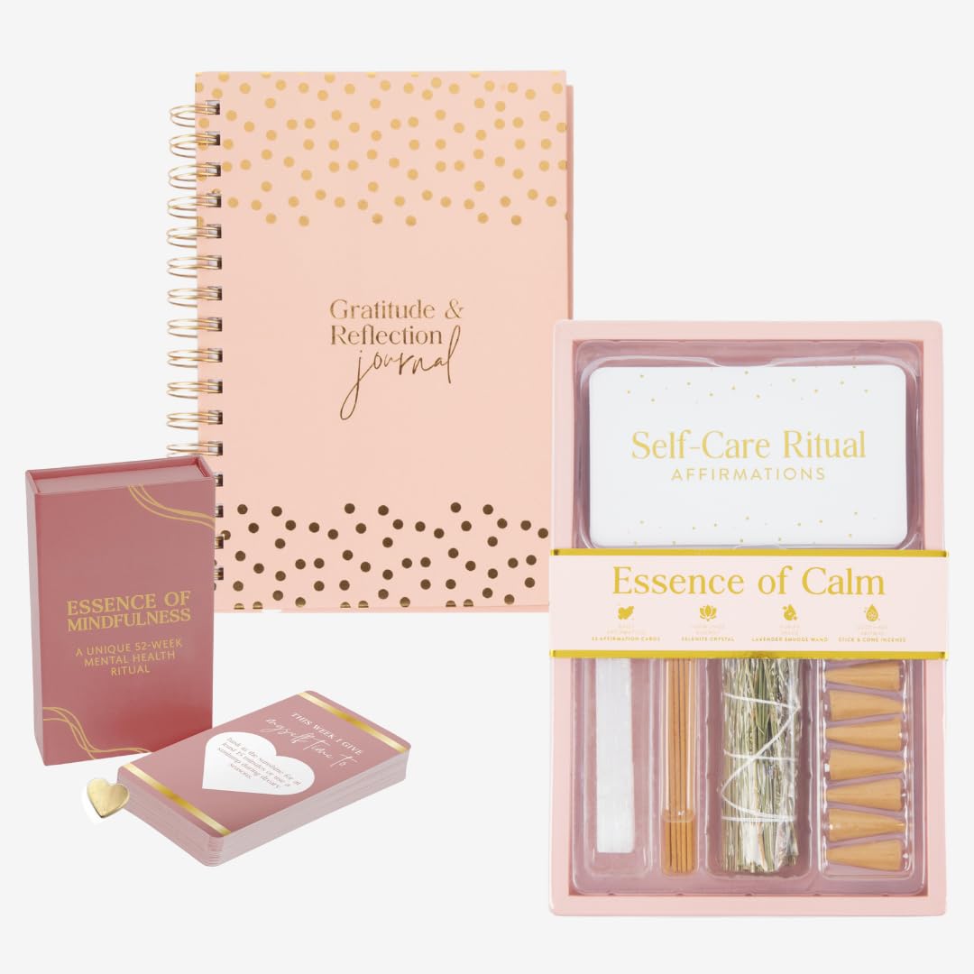 Self-Care & Gratitude Box – Pink Gratitude Journal, Self-Care Box, and Mental Health Scratch Cards