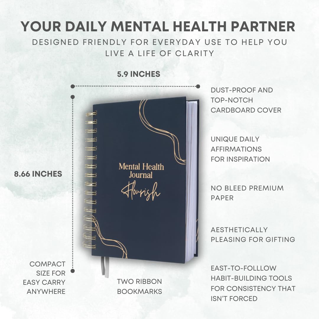 Ultimate Mental Health Journal Set – Discover, Flourish, and Thrive Journals for Growth, Healing, and Positivity