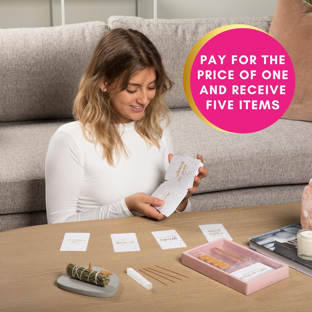 Self-Care & Gratitude Box – Pink Gratitude Journal, Self-Care Box, and Mental Health Scratch Cards
