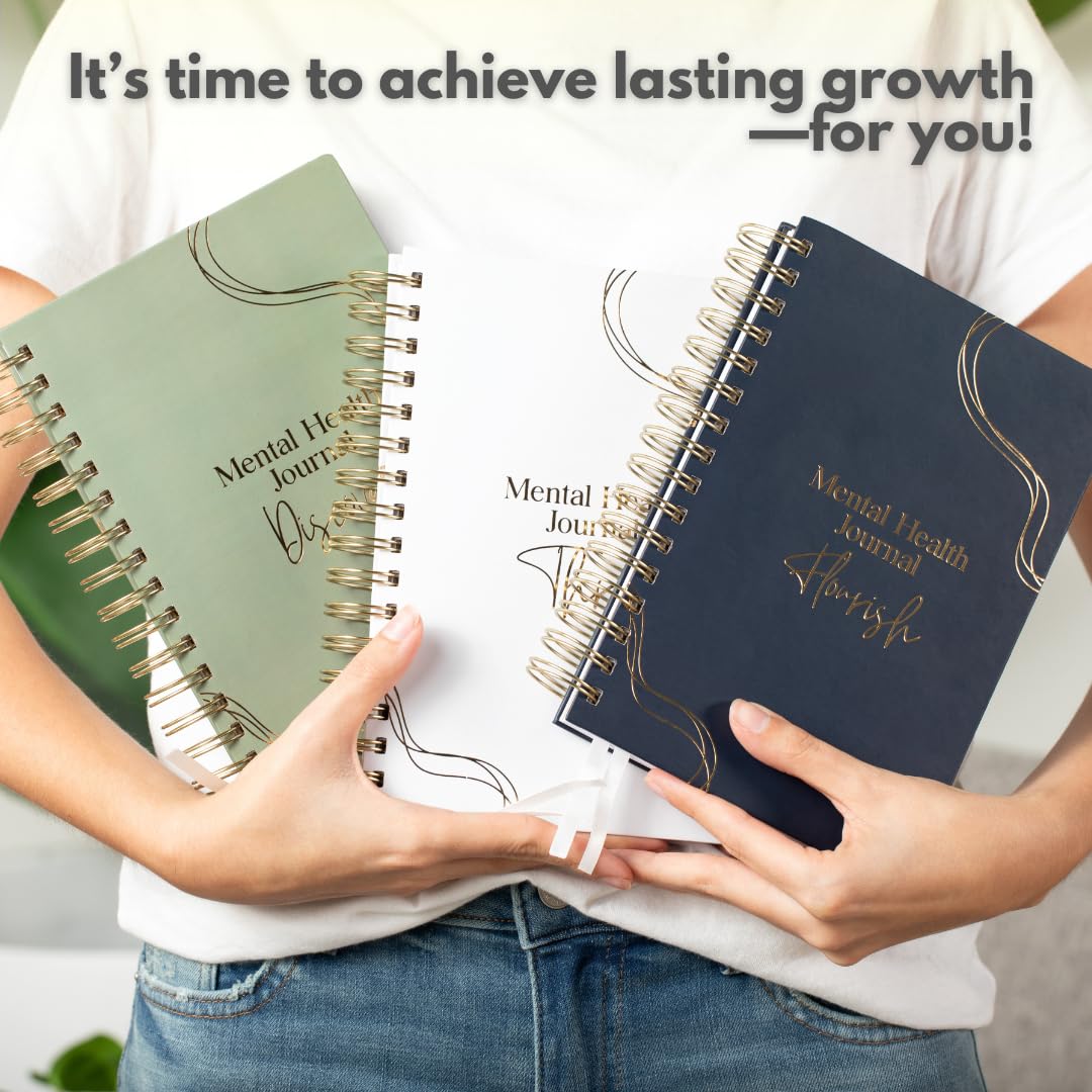 Ultimate Mental Health Journal Set – Discover, Flourish, and Thrive Journals for Growth, Healing, and Positivity