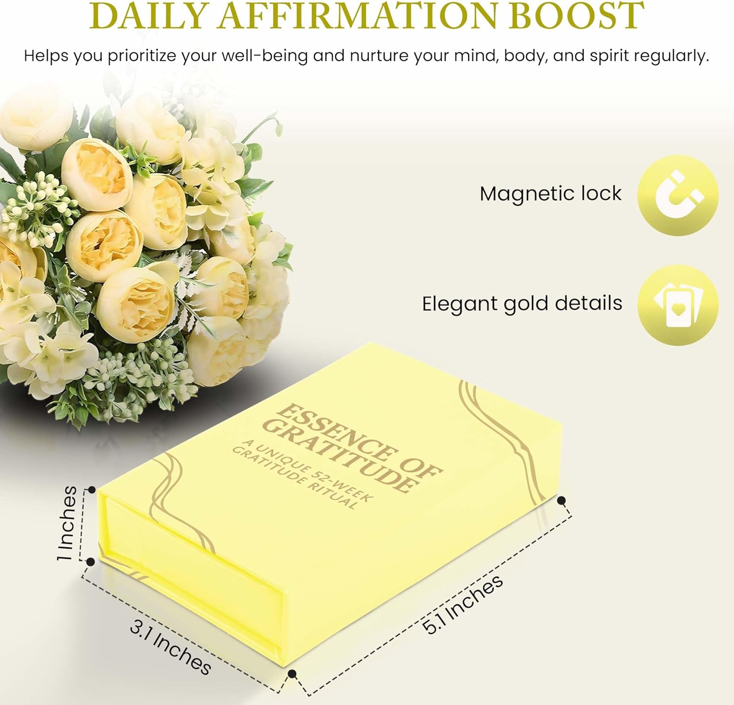 Yellow Wellness Bundle – Self-Care Journal, Gratitude Journal, and Gratitude Scratch Cards for Daily Positivity