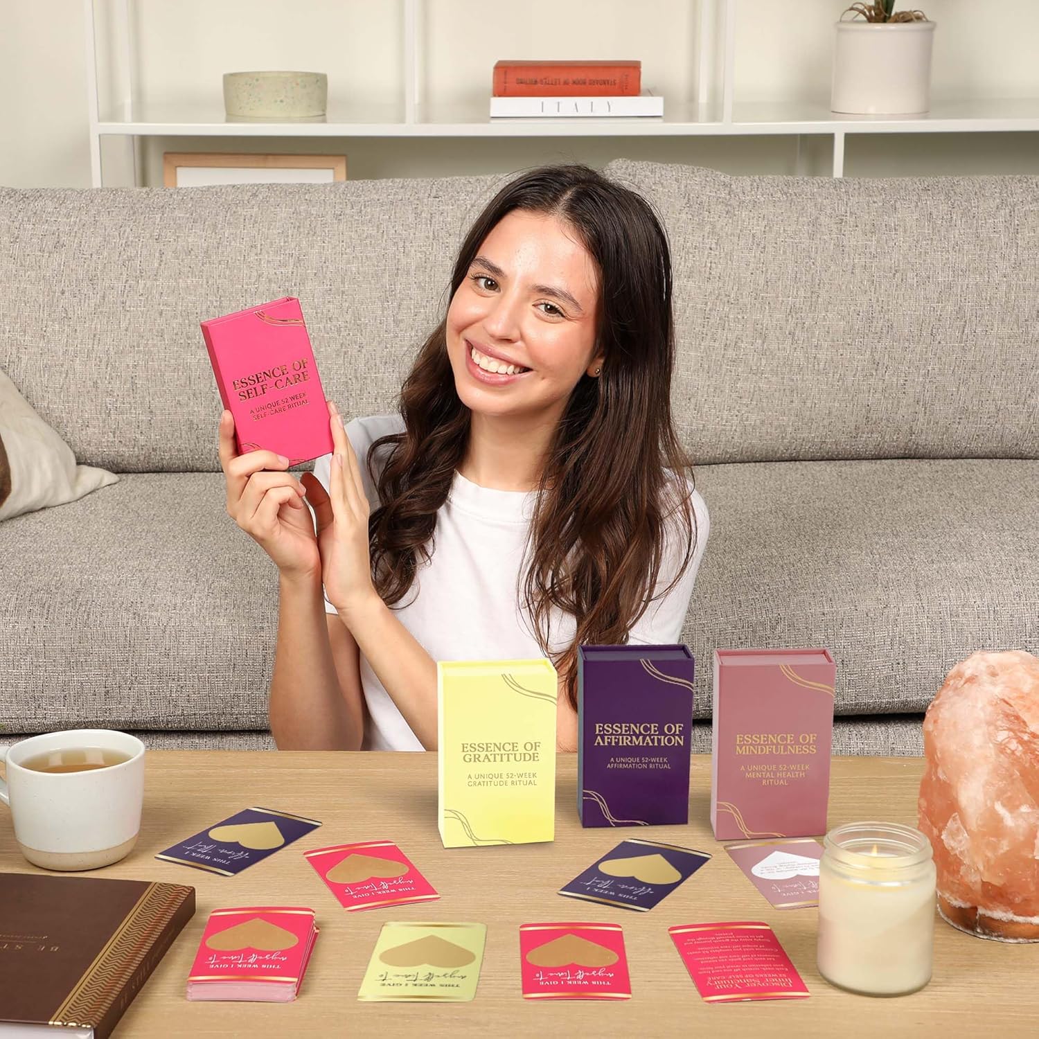 2-in-1 Self-Care Bundle | Affirmation & Gratitude Scratch Cards | 52-Week Positivity Kit for Motivation & Mindful Living