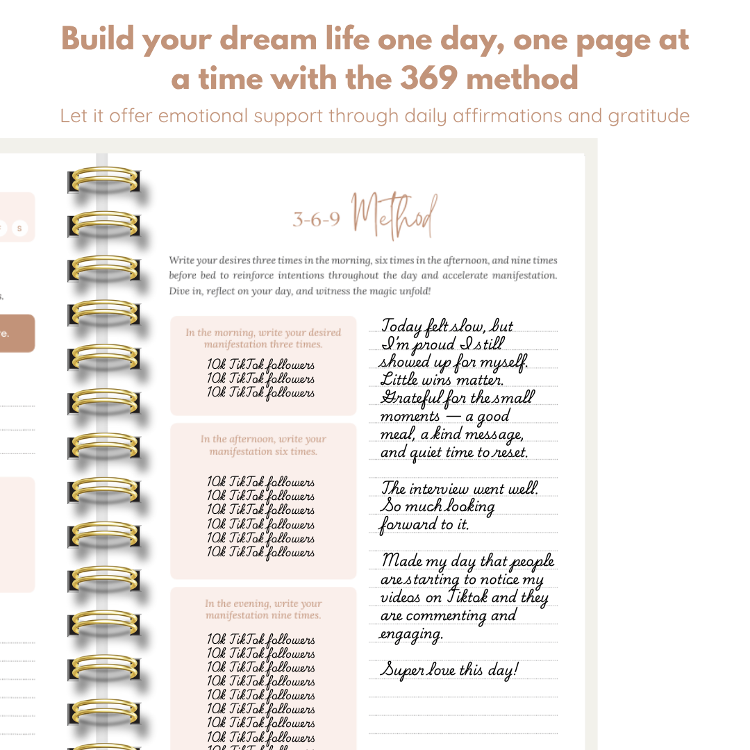 Manifestation Journal for Women and Men 2025 (Sage Green)