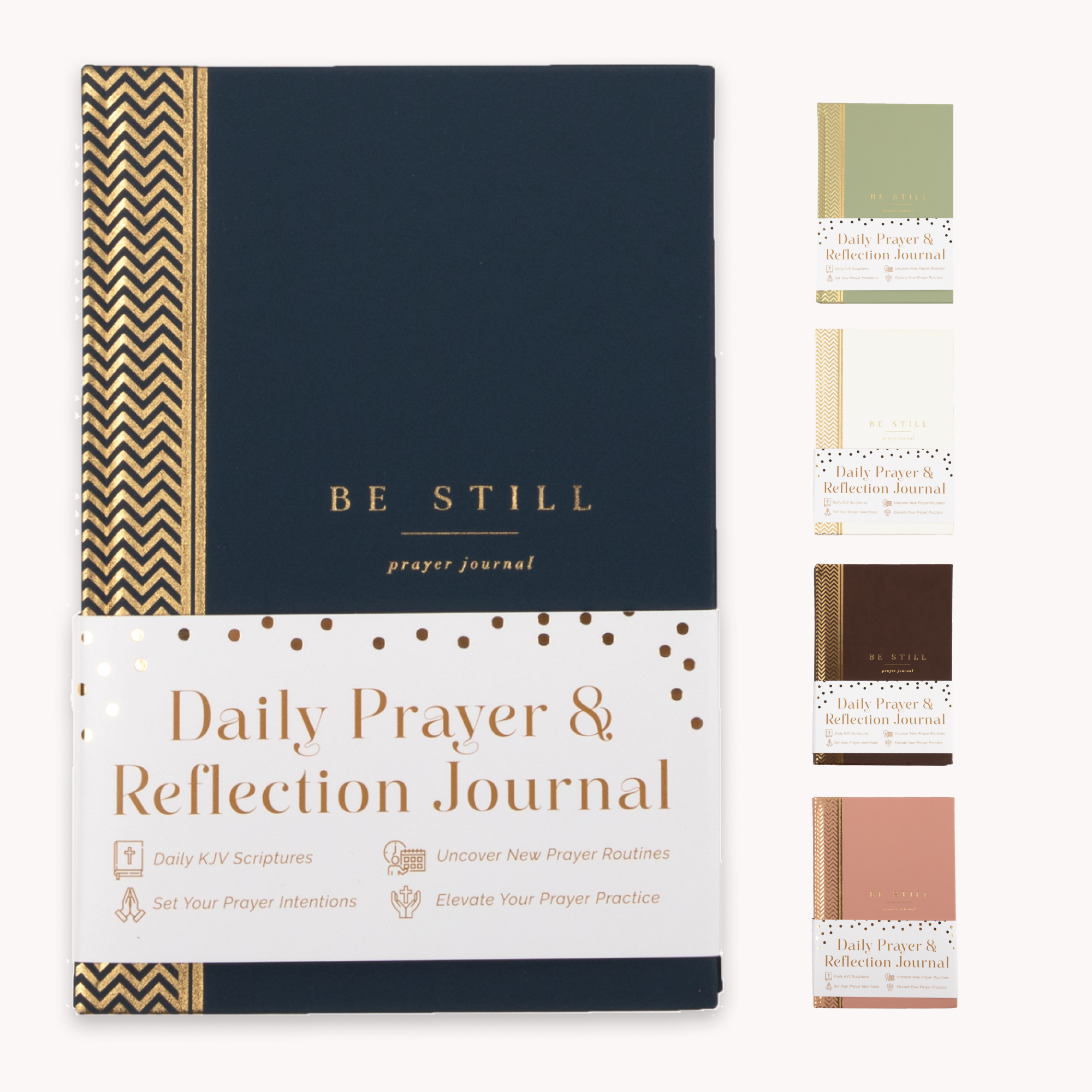 The Daily Prayer Journal: Daily KJV Scriptures for Men and Women (Blue Chevron)