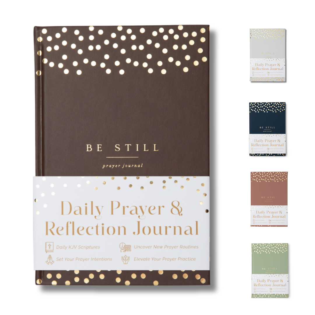 The Daily KJV Scriptures Prayer Journal for Men and Women (Brown Dotted Design)