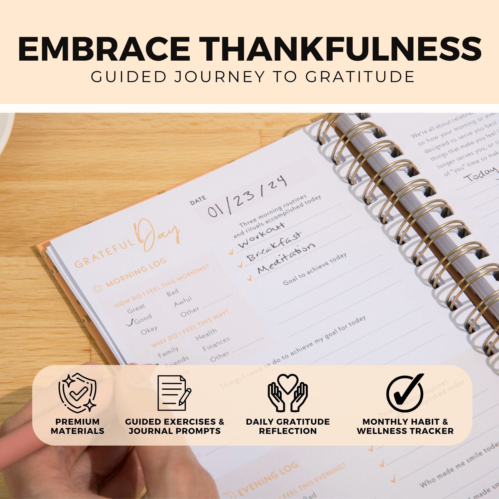 The Gratitude Journal for Women (Orange)