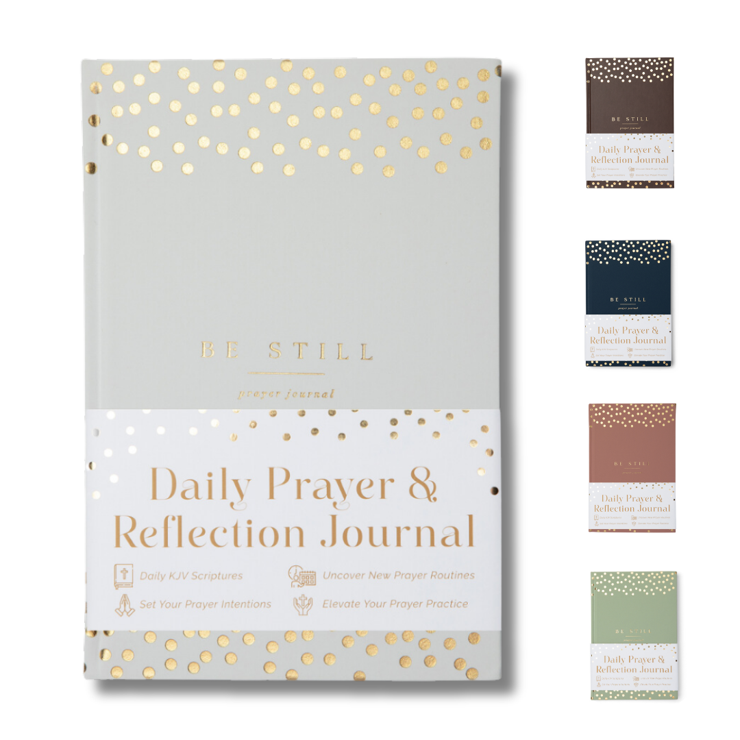 The Daily KJV Scriptures Prayer Journal for Men and Women (White Dotted Design)