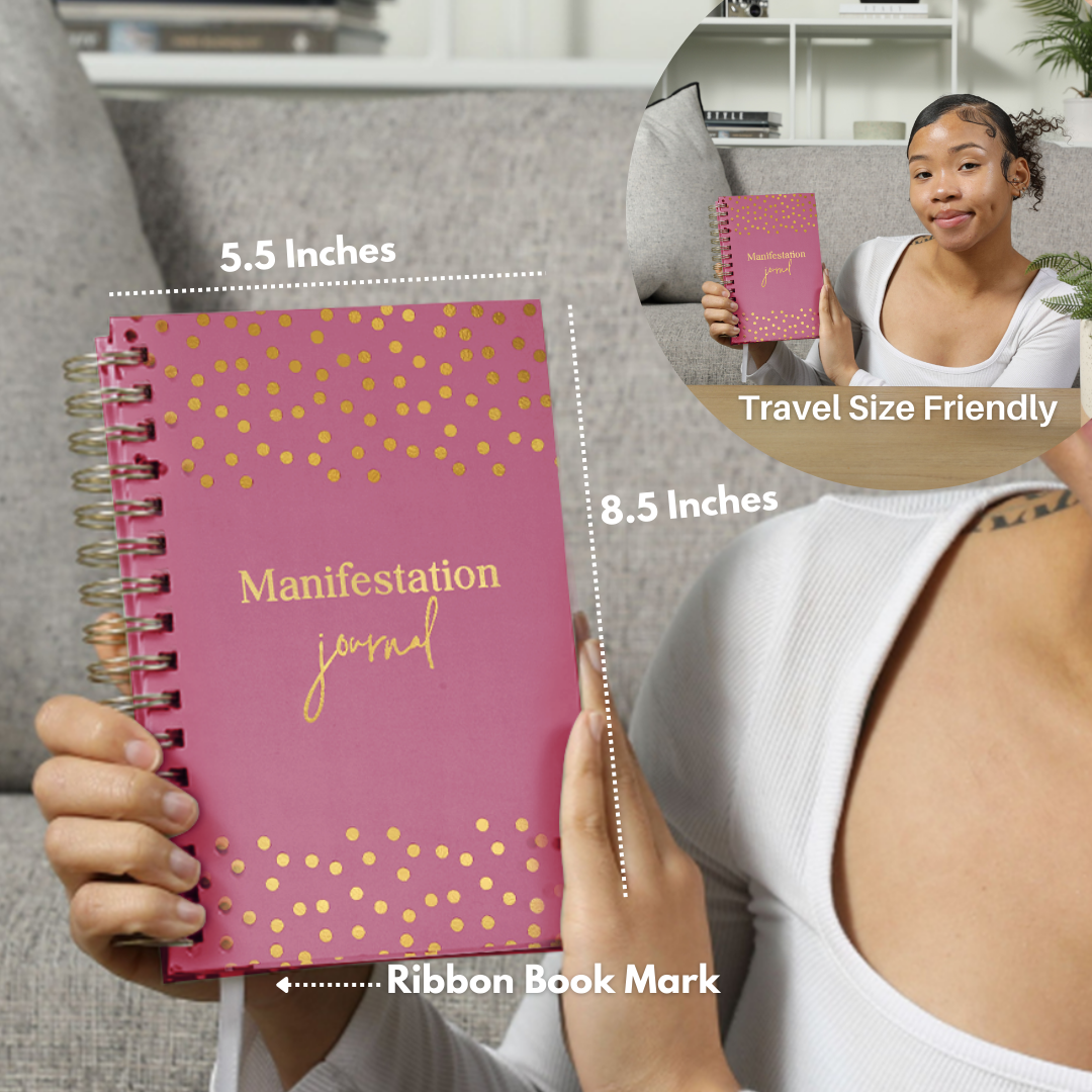 Manifestation Journal for Women and Men 2025: Positivity, Self-Love, and Affirmations | Guided Journal to Manifest Your Dream Life | Manifesting Planner, Self-Care, and Gratitude Journal (Pink)