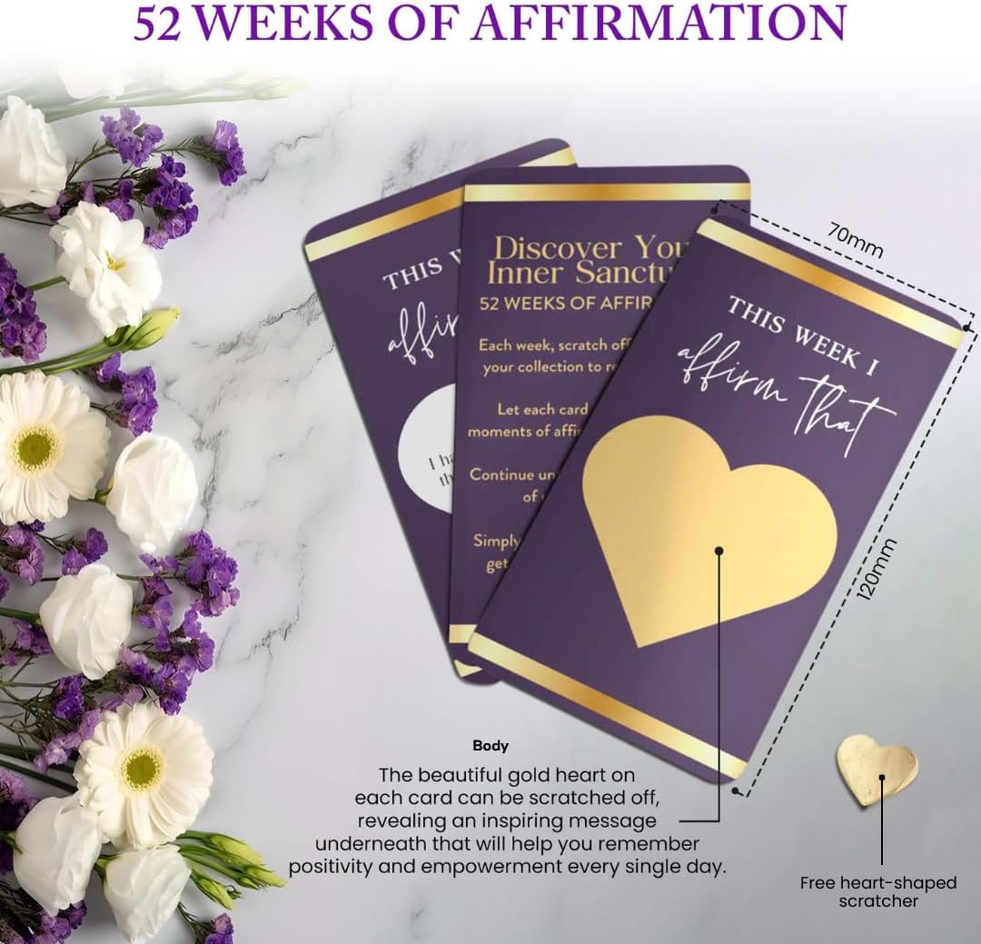 2-in-1 Self-Care Bundle | Affirmation & Gratitude Scratch Cards | 52-Week Positivity Kit for Motivation & Mindful Living