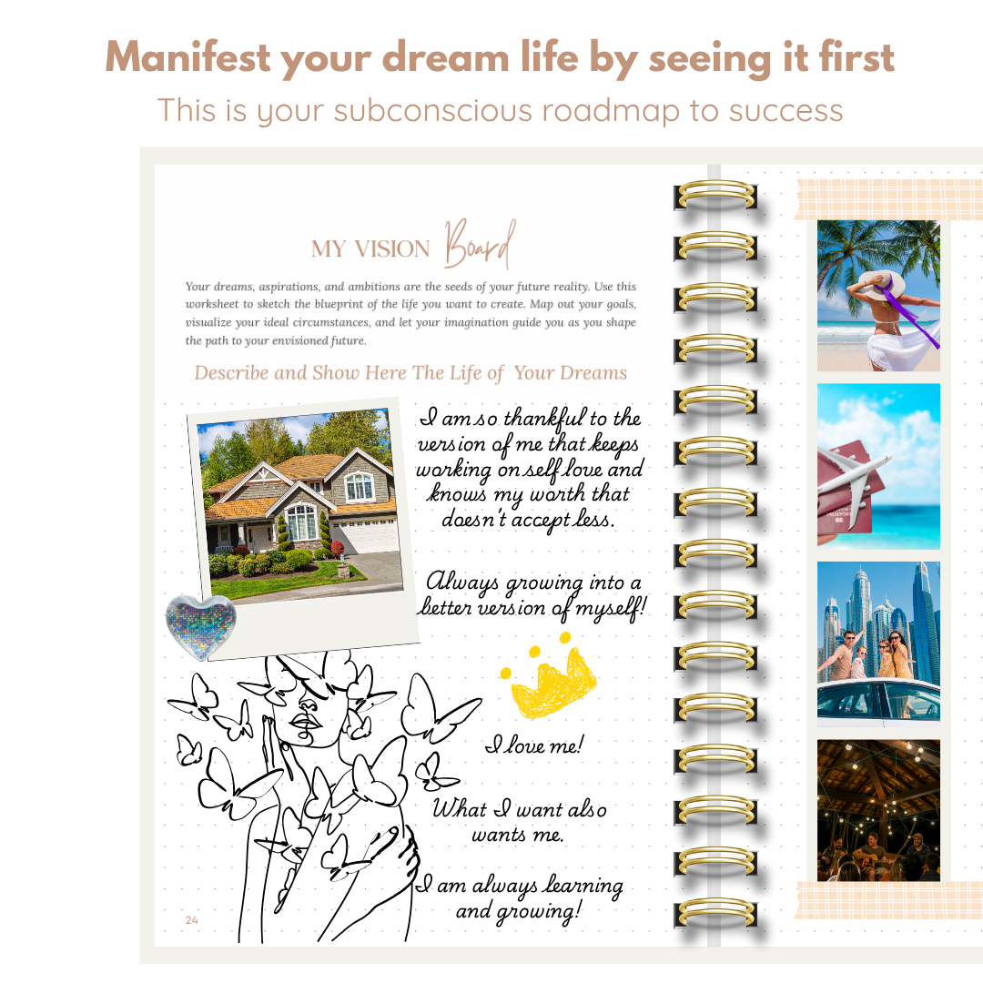 Manifestation Journal for Women and Men 2025 (Pink)