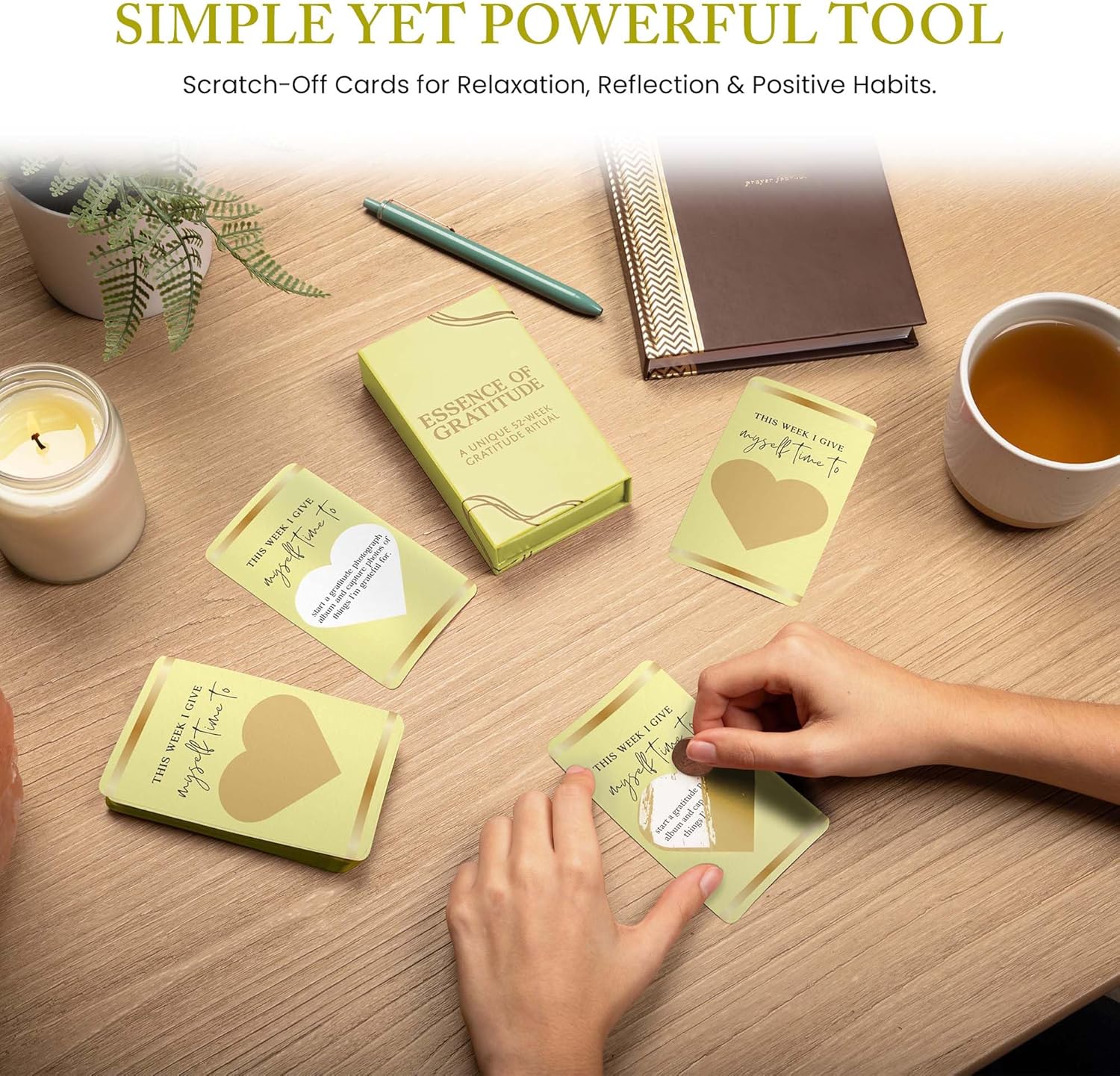 2-in-1 Self-Care Bundle | Affirmation & Gratitude Scratch Cards | 52-Week Positivity Kit for Motivation & Mindful Living