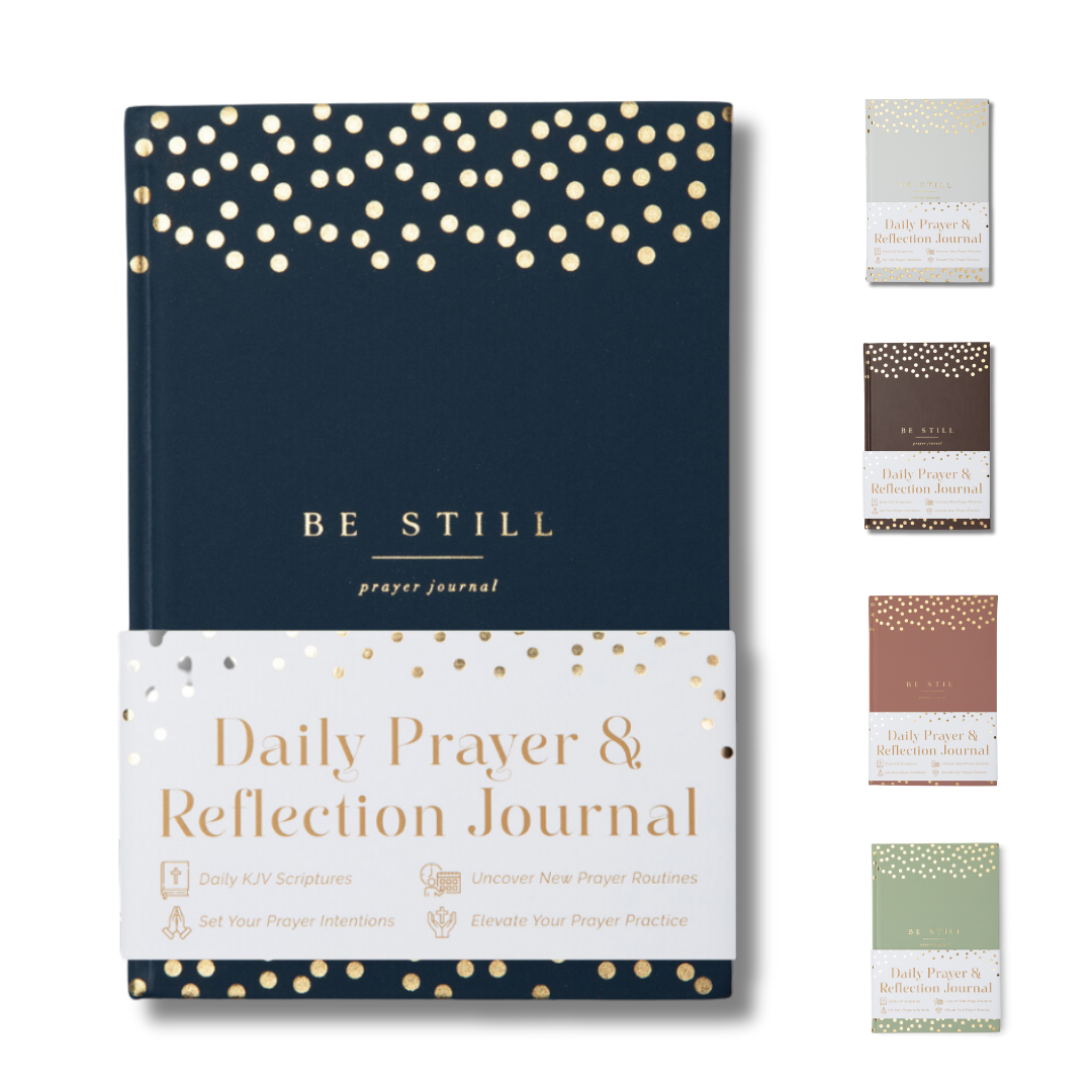 The Daily KJV Scriptures Prayer Journal for Men and Women (Blue Dotted Design)