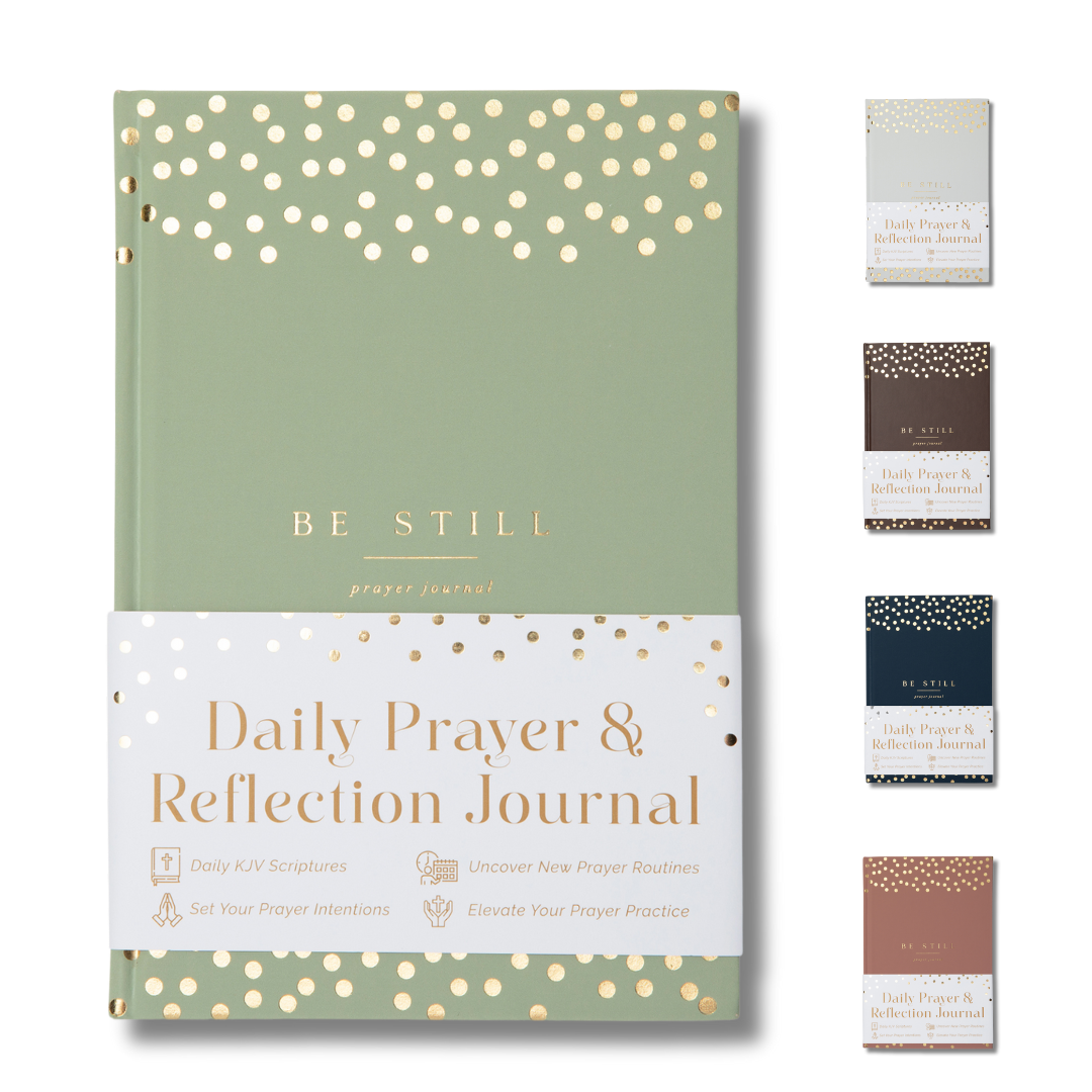 The Daily KJV Scriptures Prayer Journal for Men and Women (Green Dotted Design)